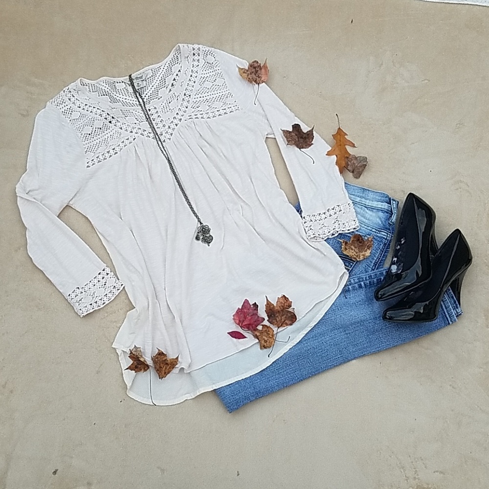 Lucky Brand ivory boho chic tunic